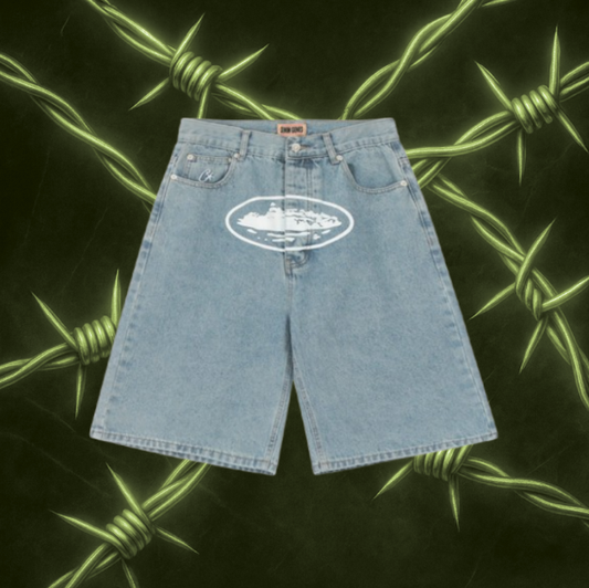 Corteiz Baggy Denim Short "Blue"